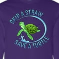 thumbnail image 4 of Inktastic Skip a Straw Save a Turtle with Cute Green Sea Turtle Long Sleeve T-Shirt, 4 of 5