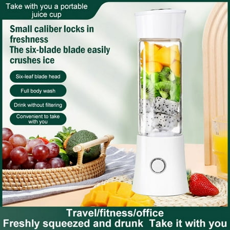 

Symkmb 480Ml Portable USB Charging Fruit Shake Cup Home Quick Multi-Functional Mini Portable for Home&Travel-B