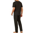 thumbnail image 2 of New men's pajama set featuring short-sleeved long pants, comfortable and casual round-neck design, suitable for wearing outside as well. Ideal for home wear., 2 of 6