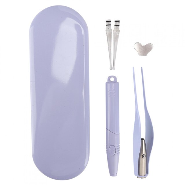 Pinzas profesionales para quitar cerumen con luz LED para niños, herramienta de cuidado de la salud (morado)