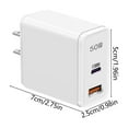 50W USB C Charger Block Fast Charging Cube 2Port Type C Brick PD&QC Box Wall Plug Power Adapter
