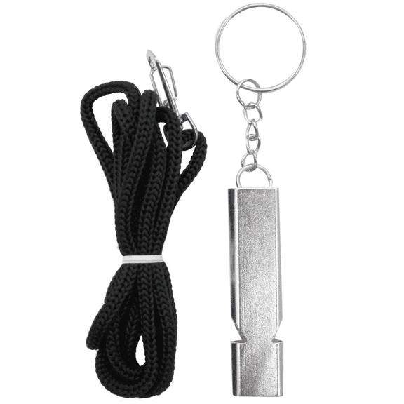 Emergency Whistle, Keychain, Black 20 in Lanyard, Compact Safety Whistle for Outdoor Adventures, Sports, Travel, Daily Use, Features Whistle Codes for Quick Emergency Signaling