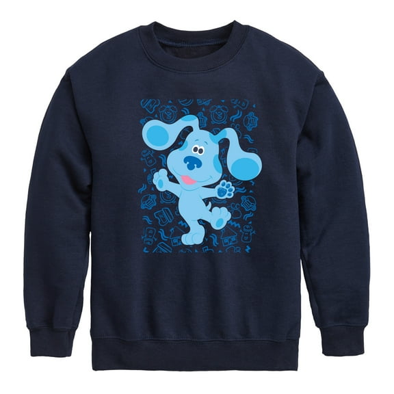 Blue's Clues & You! - Blue Waves Hello - Toddler & Youth Crewneck Fleece Sweatshirt