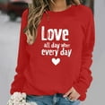 thumbnail image 4 of Busydd Valentine Shirts for Women Fashion Long Sleeve Love Heart Sweatshirt for Women Casual Comfortable Round Neck Women's Sweatshirts 2XL, 4 of 5