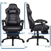 Elecwish Adjustable & Ergonomic Swivel Gaming Chair, Black