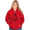 thumbnail image 3 of Nautical Whale Wheel Spiritual Animal Unisex Fleece Graphic Zip Up Hoodie Brisco Brands 2X, 3 of 5
