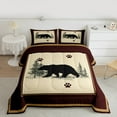 thumbnail image 2 of Manfei Wild Animal Bear Bedding Comforter Set,Rustic Farmhouse Cabin Twin Comforter Sets,Brown Beige Black Bedding Set For Girls Boys,Breathable Home Decor Reversible,2-Piece, 2 of 8