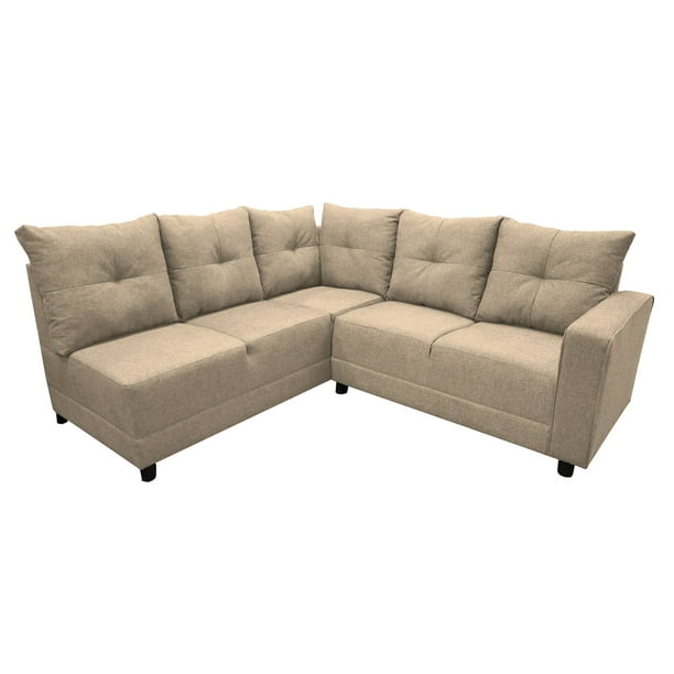 Sala Esquinera El Bazar Store Loki Beige 200x215 cm, Tela Lino nacional, Modular
