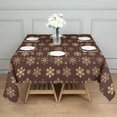 thumbnail image 3 of Brown Christmas Snowflake Pattern Square Tablecloth,Waterproof Square Table Cover,Wipeable Spillproof Washable Table Cover for Home Kitchen Party Decor 52"x52"(132x132cm), 3 of 6