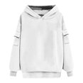 thumbnail image 6 of Oversize Pullover Hoodies for Women Trendy Fashion Solid Color Long Sleeved Pocket Loose Hooded Top Sweatshirt, 6 of 6