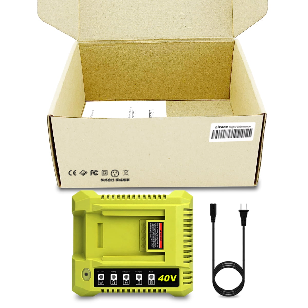 40V Battery Rapid Charger Replacement for Ryobi 40V Rapid Charger OP401 OP403 OP404 OP406 OP407A OP40601 6.0Ah OP40602 4.0AhOP4040 5.0Ah OP4050 40V Charger Ryobi 40 Volt Lithium ion Battery Charger