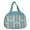 Turquoise Arrow, variant on Fashion Print Insulated Water Resistant Round Small Lunch Cooler or Cosmetic Tote Bag Grey Stripe with Pink Trim
