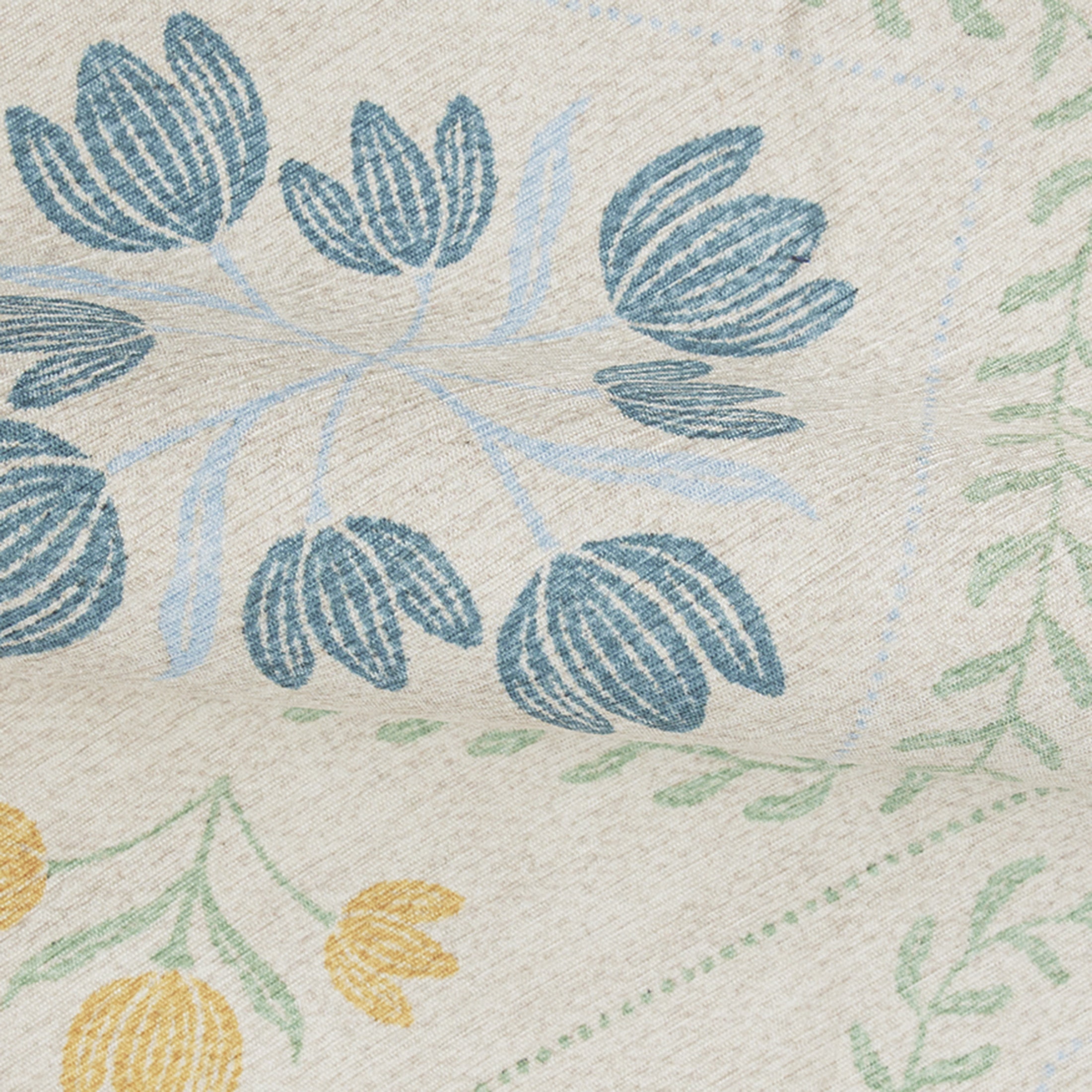 Better Homes & Gardens Soliel Floral Runner Rug, Blue & Yellow, 30" x 72", Machine Washable