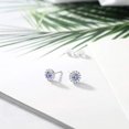 thumbnail image 3 of Dreamofdazzles Jewels 925 Sterling Silver 2.13 Ct Round Cut Tanzanite & Diamond Cluster Wedding Engagament Stud Earring's 14K White Gold Plated For Women's, 3 of 3