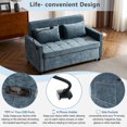 thumbnail image 3 of Jopath 3 In 1 Convertible Sleeper Sofa Bed, 56.9" Small Pull Out Couch Bed With Adjustable Backrest, Chenille Loveseat Couches With Side Pocket, Usb Ports&Phone Holder For Small Places, 3 of 10