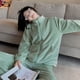 thumbnail image 1 of Conjunto de Pijama informal de felpa para Mujer, Tops de manga larga, pantalones largos, Pijama de franela, cálido, suave, lindo, traje de casa, Invierno, 1 of 4