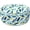 Blue Leaves, variant on Inflatable Outdoor Ottoman 21"x21"x9", 220LBS UV Fade Resistant Patio Foot Stool, Portable Water Repellent Pouf with Carry Handle for Garden Camping Indoor Extra Seating - Beige