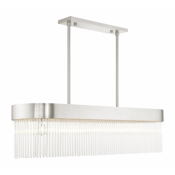 Modern Six Light Chandelier-Brushed Nickel Finish Bailey Street Home 218-Bel-4188666