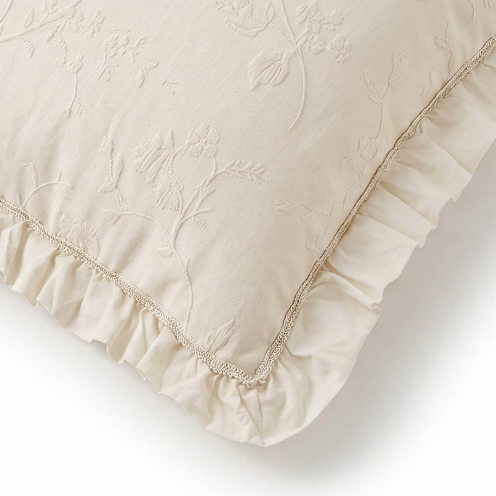 The Pioneer Woman Cream Matelassé Floral Crochet Ruffle Decorative Pillow, 20 in x 20 in