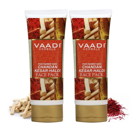 Vaadi Herbals Value Chandan Kesar Haldi Face Pack 120g x 2