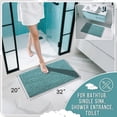 thumbnail image 3 of TJOUL Bathroom Rugs Non Slip Washable 32x20 Inch - Ultra Soft Absorbent Chenille Bath Mat, Quick Dry Shaggy Floor Carpet for Tub Shower,Teal Blue Home Decor Accessories, 3 of 9