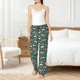 thumbnail image 4 of Logiee Santa Hat Joy Green Festive Print Women Pajama Pants,Comfy Pj Bottom with Pockets & Drawstring,Stretch Casual Sleepwear-XX-Large, 4 of 6