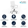 thumbnail image 3 of Flash Furniture Whitney High-Back Swivel LeatherSoft Desk Chair with Armrests, White/Chrome, 3 of 18