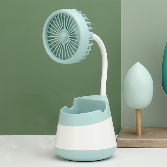 YiBai Desktop Fan Pencil Storage Cute Small Fan Home For Families Desktop Storage Ornaments, Mint Green #N.2199