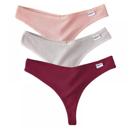 

Xmarks 3 Pack Women s Cotton Thongs Breathable Bikini Panties Underwear