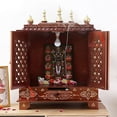 thumbnail image 2 of HomeCrafts Handpainted Wooden Religious Home Temple with Doors in Side LED Lights (Golden Emboss, Medium Size- 18x12x24 Inch), 2 of 7