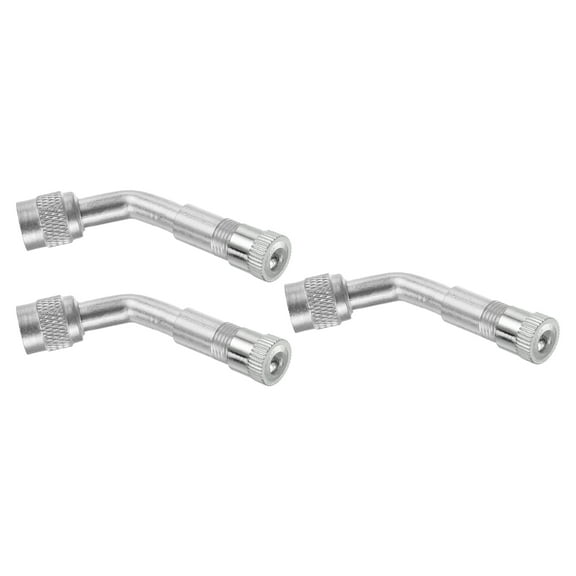 3 Pcs 135-Degree Car Tire Valve Stem Extenders Extension Universal for Cars RV Bicycles Silver Tone