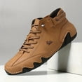 thumbnail image 3 of Men's Handmade Hook And Loop Fastener Casual Sneakers Non-Slip Breathable Boots, 3 of 4