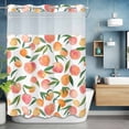 thumbnail image 6 of No Hook Shower Curtains with Snap-in Liner Set, Pink Botanical Waterproof Hotel Style Bathroom Shower Curtain, Summer Botanical Elegant Pastoral Breathable Mesh Top Window Bath Curtains 48''x72'', 6 of 9