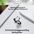 thumbnail image 4 of Solitaire 3 Ct Oval Engagement Ring for Women Sterling Silver CZ Ginger Lyne Collection, 4 of 7