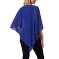 thumbnail image 3 of INSPIRE CHIC Women's Flowy Top V Neck Lightweight Chiffon Blouses Dressy Asymmetrical Shirt Double Layered Summer Top S Royal Blue, 3 of 6