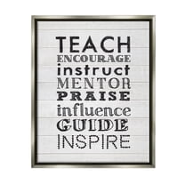 Stupell Inspirational Teacher Classroom List Inspirational Painting Gray Floater Framed Art Print Wall Art