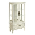 thumbnail image 4 of Shelving Units, Curio Cabinet Lighted Glass Cabinet Glass Wine Cabinet Curio Display Cabinet with Adjustable Glass Shelves 2 Doors and 1 drawer Cabinet Sideboard With Bulb Included Antique White, 4 of 5