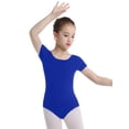 thumbnail image 2 of Sxiwei Kids Girls Team Basic Leotard for Ballet Dance Gymnastics Shorts Sleeves Cotton Leotard Dark Blue 3, 2 of 7