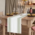 thumbnail image 2 of Sage Green Striped Table Runner Farmhouse Simple Line Vertical Stripes Tablerunners 13 x 108 Inch, Table Decorations Tabletop Scarf for Summer Gathering Holiday Farmhouse Kitchen Dining Decor, 2 of 8