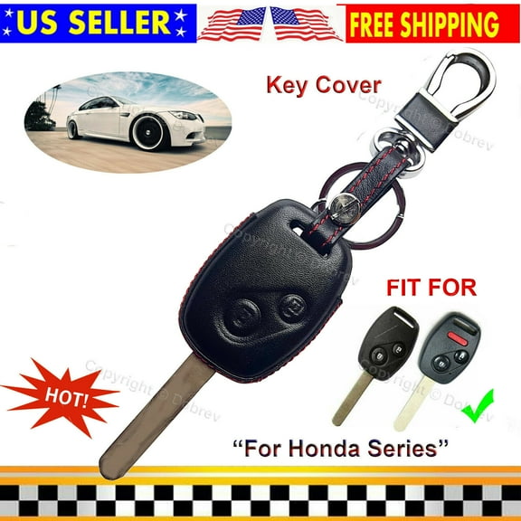 Genuine Leather Cover Smart Keyless Remote Fob Case for Honda Fit Key