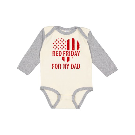 Inktastic Military Dad Deployment Red Friday Boys or Girls Long Sleeve Baby Bodysuit