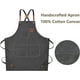 thumbnail image 3 of Zhuge Delantales de chef para hombres y mujeres con bolsillos grandes, delantal de trabajo resistente, ajustable, con espalda cruzada de lona de algodón, talla M a XXL (gris), 3 of 4
