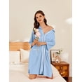 thumbnail image 4 of Ekouaer Women Zipper Robe Lightweight House Coat Zipper Front Short Bathrobes Soft Nightgown with Pockets, 4 of 6