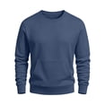 thumbnail image 6 of Mens Sweatshirt Zaewscy Men Long Sleeve Solid Round Neck Pocket Sport Sweatshirts Navy XL, 6 of 9