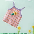 thumbnail image 6 of Odeerbi 1-6Y Kids Girls Summer Cotton Tank Tops Flower Colorful Striped Sleeveless Tops Baby Flower Sling Top New Stripe Tank Top Orange, 6 of 6