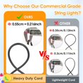 thumbnail image 2 of Mlambert 48FT Outdoor Patio Lights Waterproof Dimmable with Remote, RGB Cafe LED String Light with 15 Shatterproof Bulbs for Bistro Party-Black 1 Pack, 2 of 9