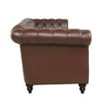thumbnail image 5 of 84"Rolled Arm Chesterfield Sofa Couch, Modern 3 Seater Sofa Couch, Luxious Leather Couch with Thicken Seat Cushions and Button Tufted Back, Chesterfield Couch with Nailhead Trim, Dark Brown+PU, 5 of 7