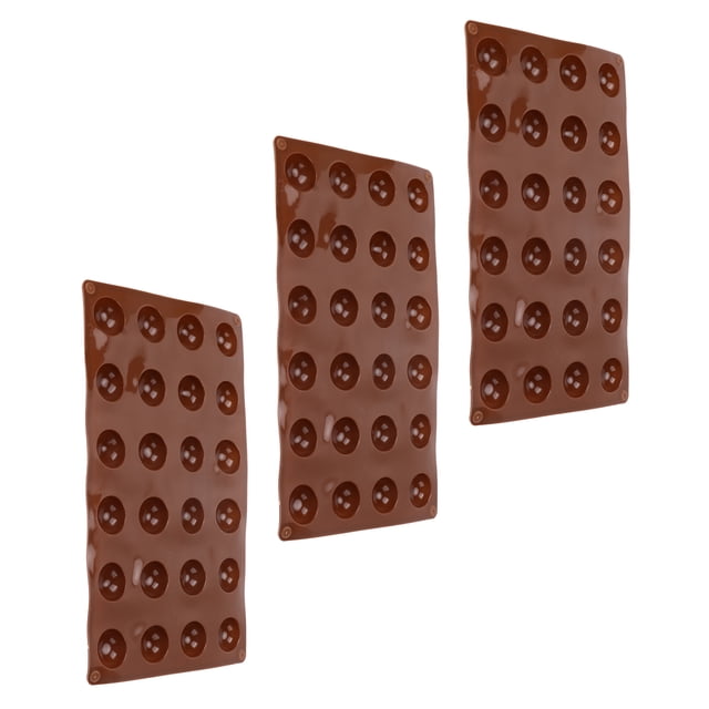 Molde De Silicona De 3 Uds., Molde Para Hornear Semiesférico Suave De 24 Agujeros Para Jabón De Mousse De Gelatina De Chocolate