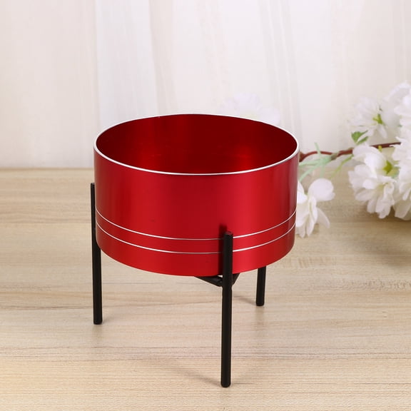 TEHAUX Indoor Flower Pot in Red for Succulent Plants with Space Saving Chic Design