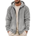 thumbnail image 2 of Bainana Men'S Zip Up Hoodie Long Sleeve Trendy Zipper Hoody Solid Color Hooded Shirts Party Wear Fall Outfit Size S, 2 of 7